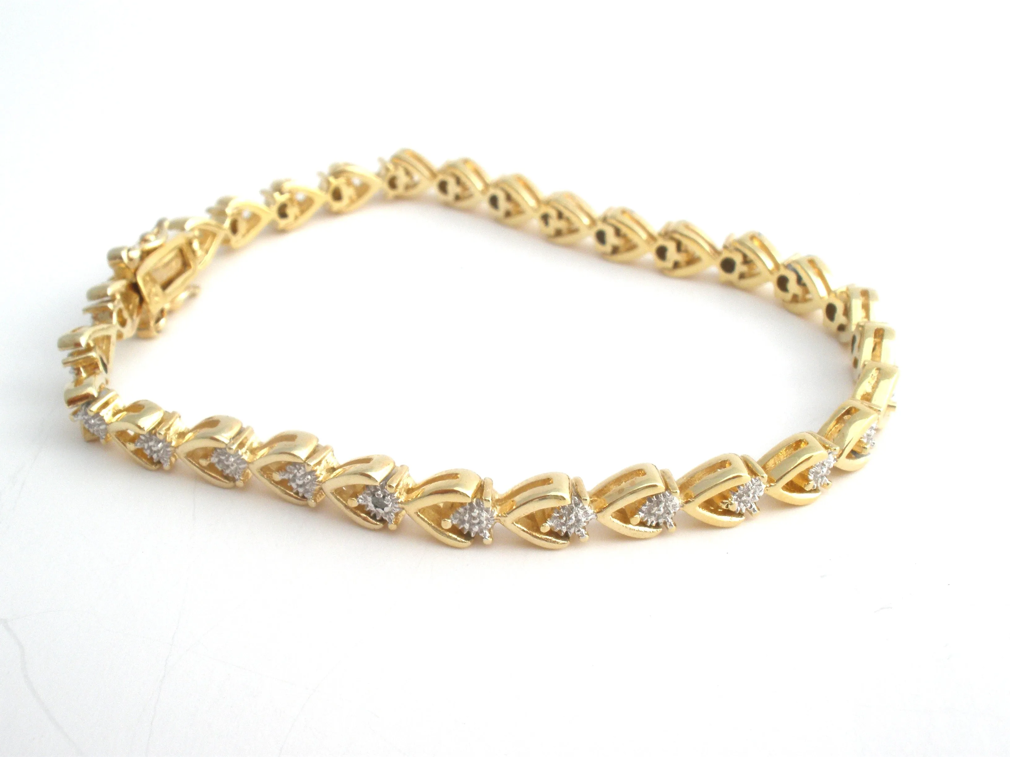 Gold Over Sterling Silver Diamond Tennis Bracelet