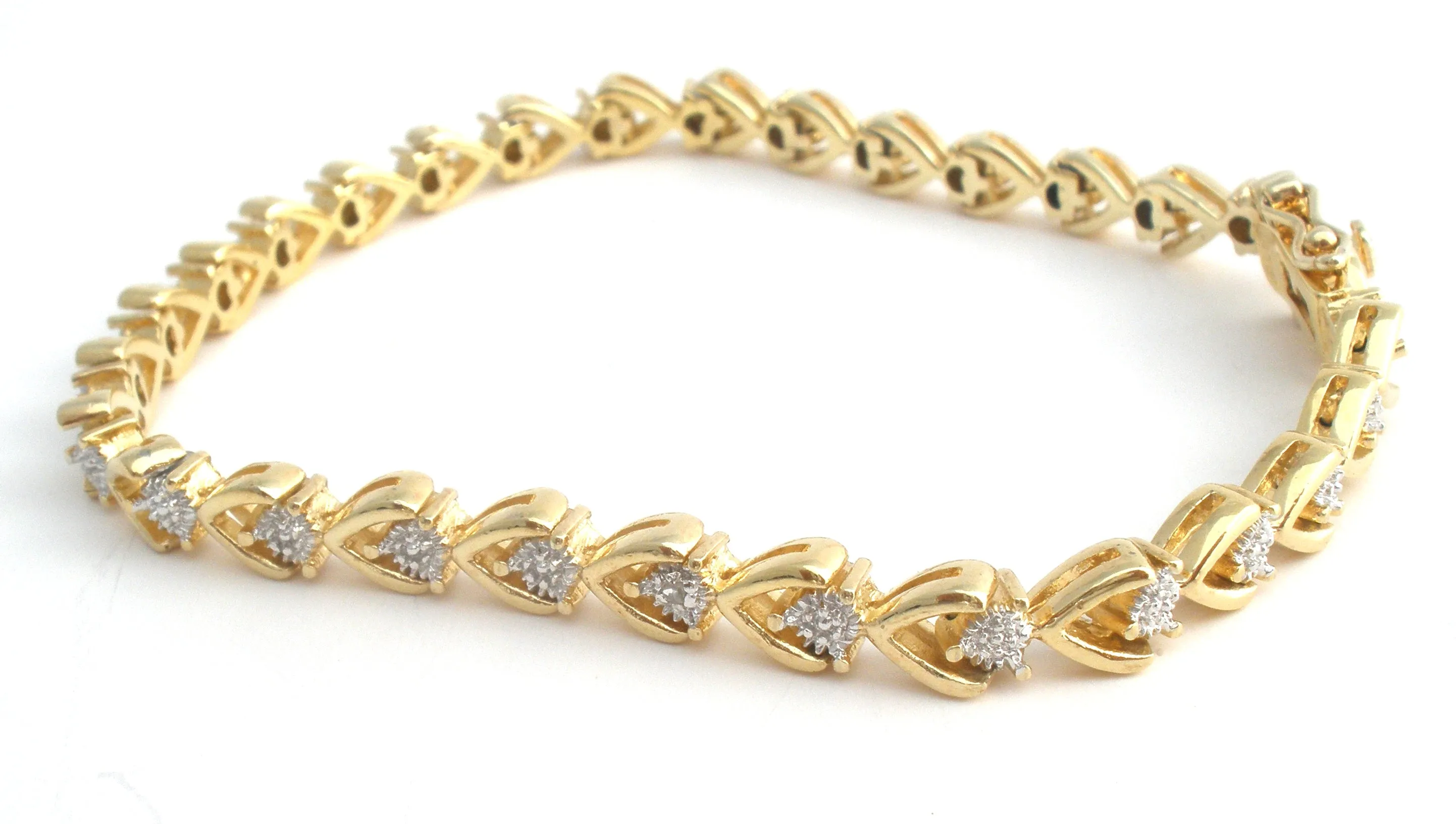 Gold Over Sterling Silver Diamond Tennis Bracelet