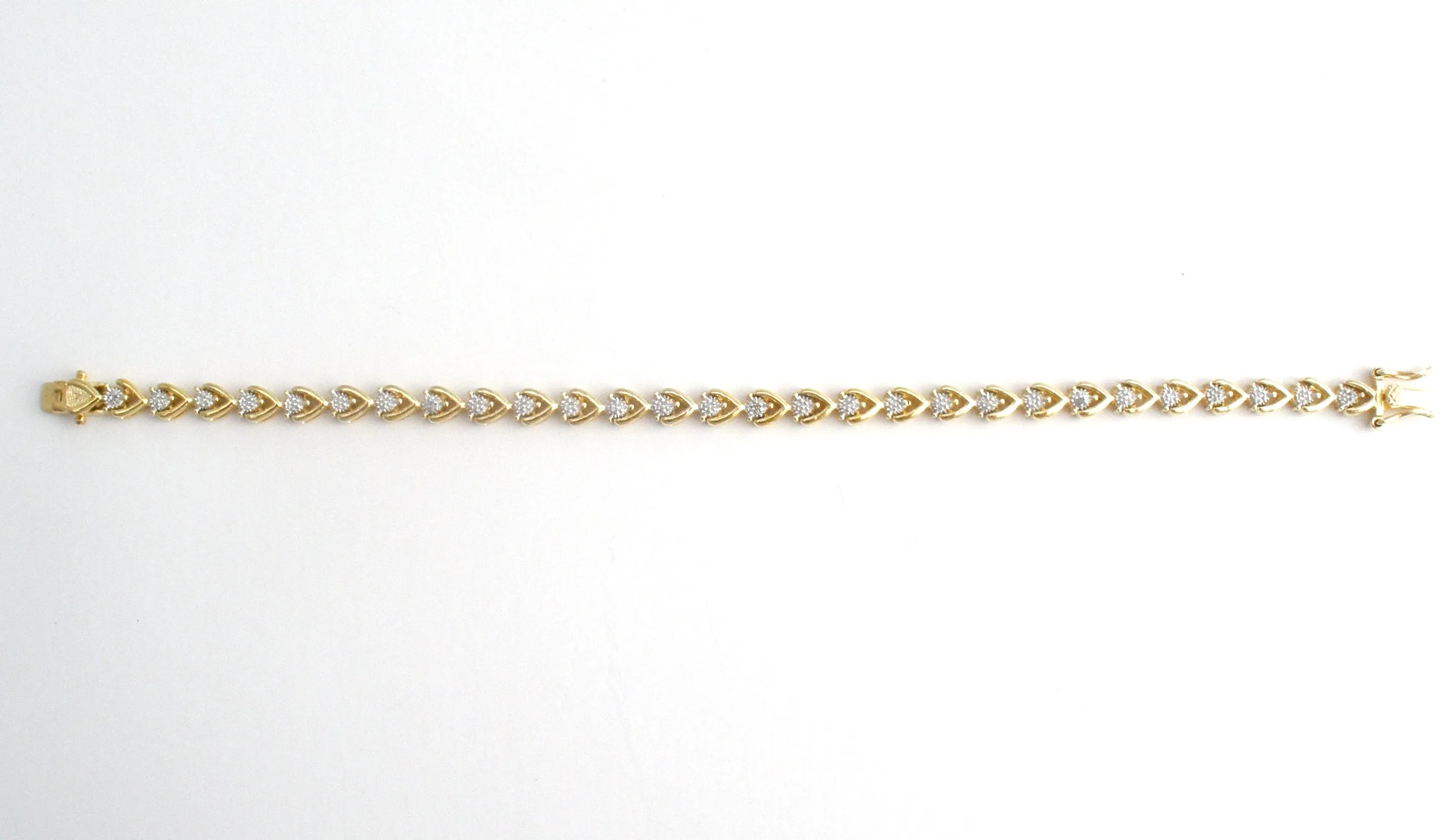 Gold Over Sterling Silver Diamond Tennis Bracelet