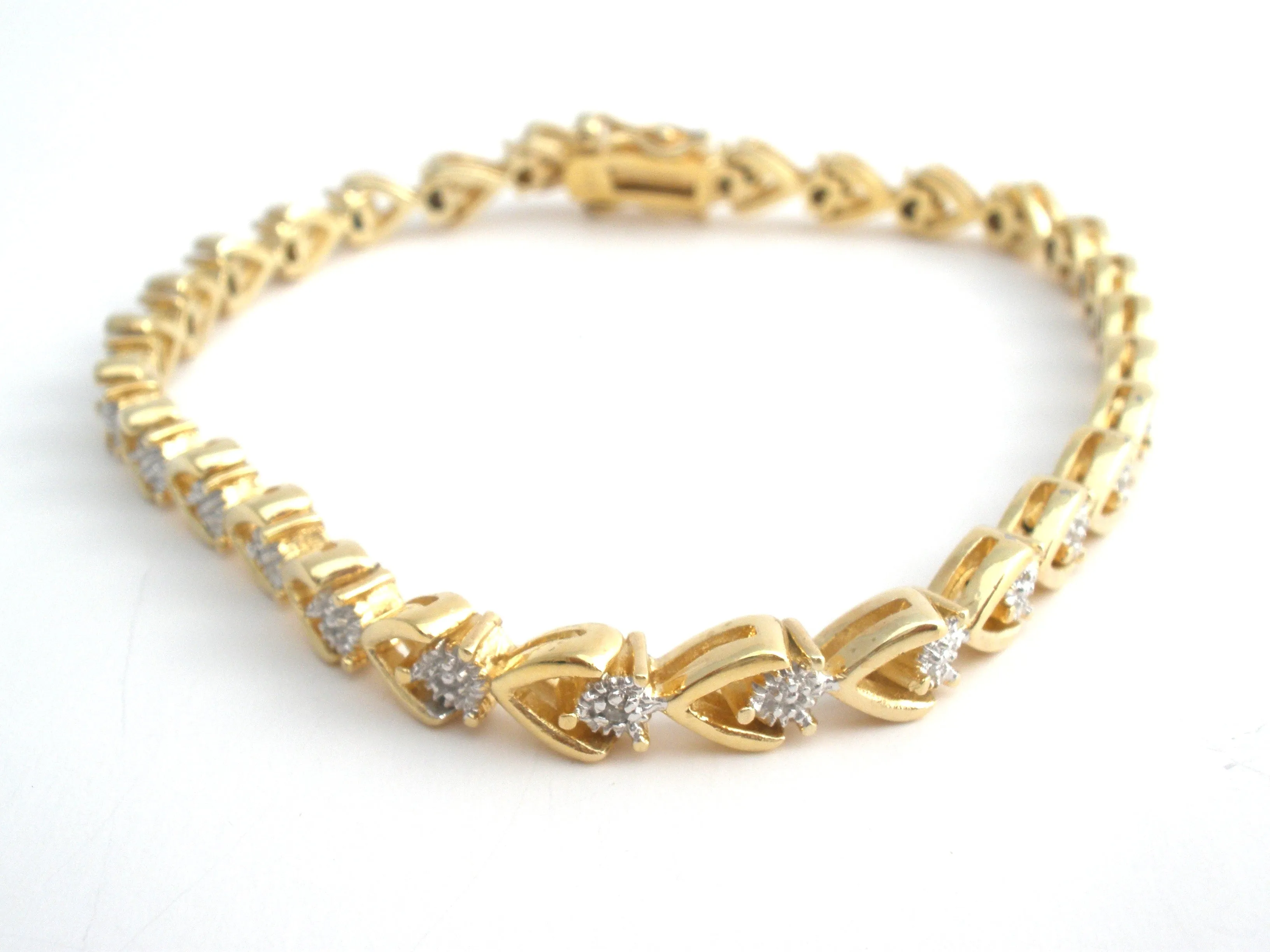 Gold Over Sterling Silver Diamond Tennis Bracelet