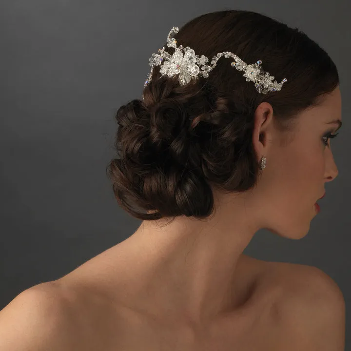 Gorgeous Crystal Spray Swarovski Hair Vine Bridal Hair Comb.