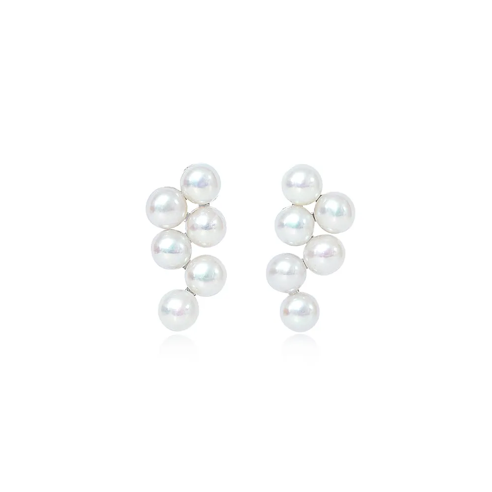 Gratia cultured freshwater pearl wave stud earrings