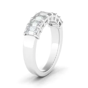 Half Emerald Cut Diamond Eternity Ring