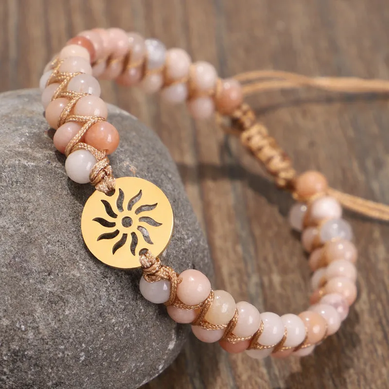 Hand-woven Double Layer Hollow Natural Stone Yoga Meditation Bracelet