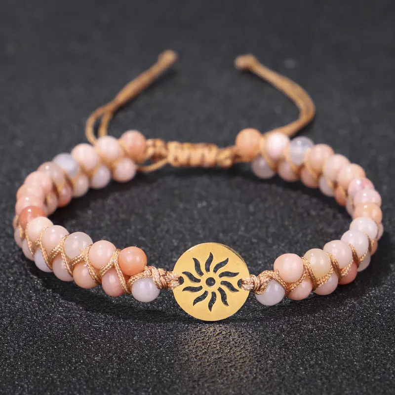 Hand-woven Double Layer Hollow Natural Stone Yoga Meditation Bracelet