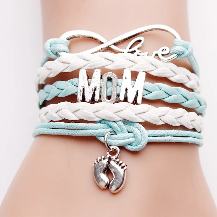 Hand-woven Infinite Love Mom Foot Bracelet