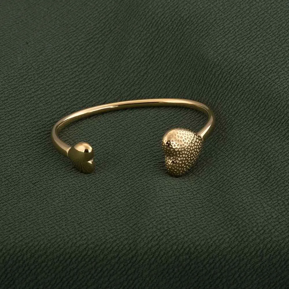 Heart Shapped Open Gold Bracelet