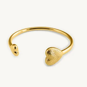 Heart Shapped Open Gold Bracelet