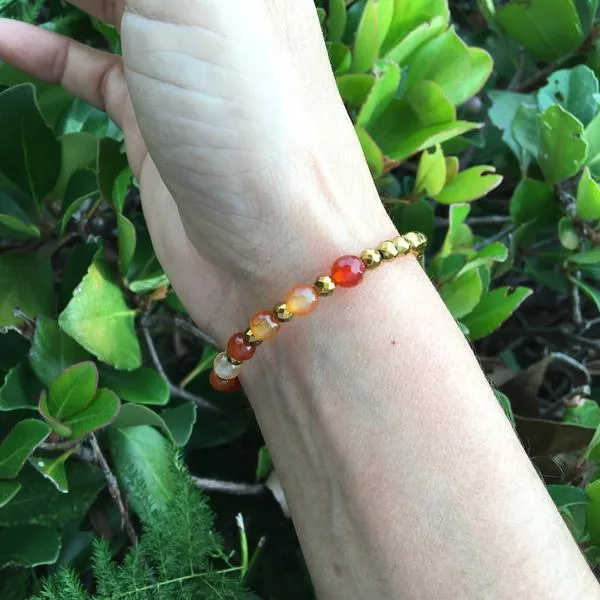 Hematite and Carnelian Chakra Bracelet - Sacral Chakra