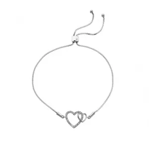 Hot Diamonds Sterling Silver Togetherness Open Heart Bracelet DL589