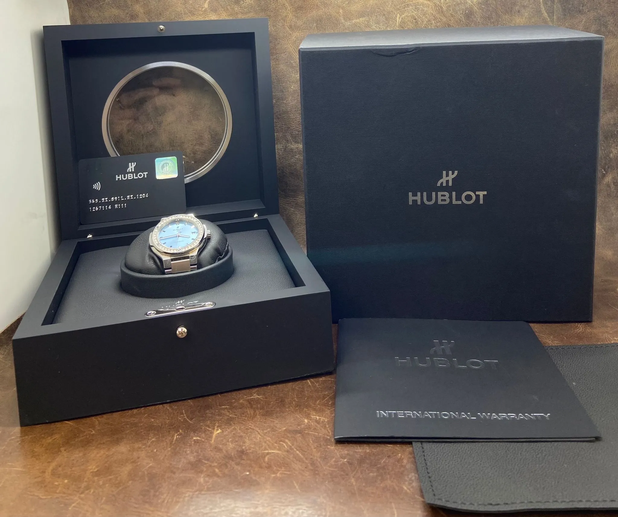 Hublot Classic Fusion 568.NX.891L.NX.1204 Light Blue Dial Automatic Women's Watch