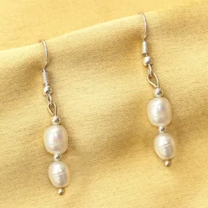 Imeora Real Pearl White Earrings