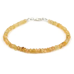 Imperial Golden Topaz 4mm Faceted Rondelle Bracelet with Sterling Silver Trigger Clasp