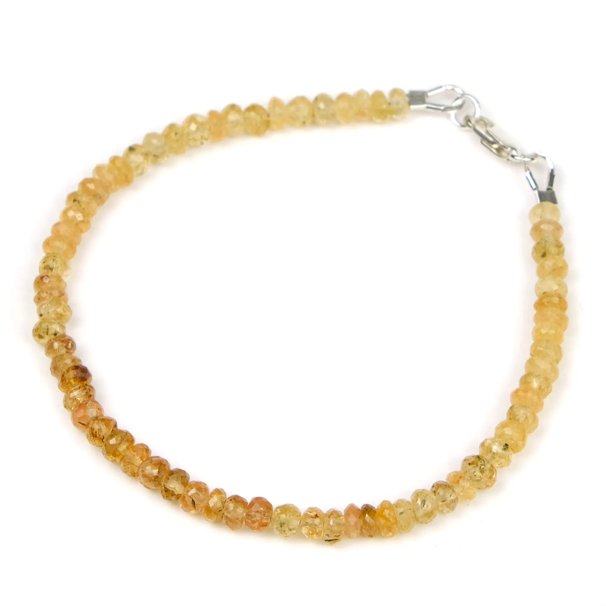 Imperial Golden Topaz 4mm Faceted Rondelle Bracelet with Sterling Silver Trigger Clasp