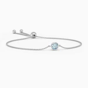 Irosk Bezel Set Round Sky Blue Topaz Bracelet