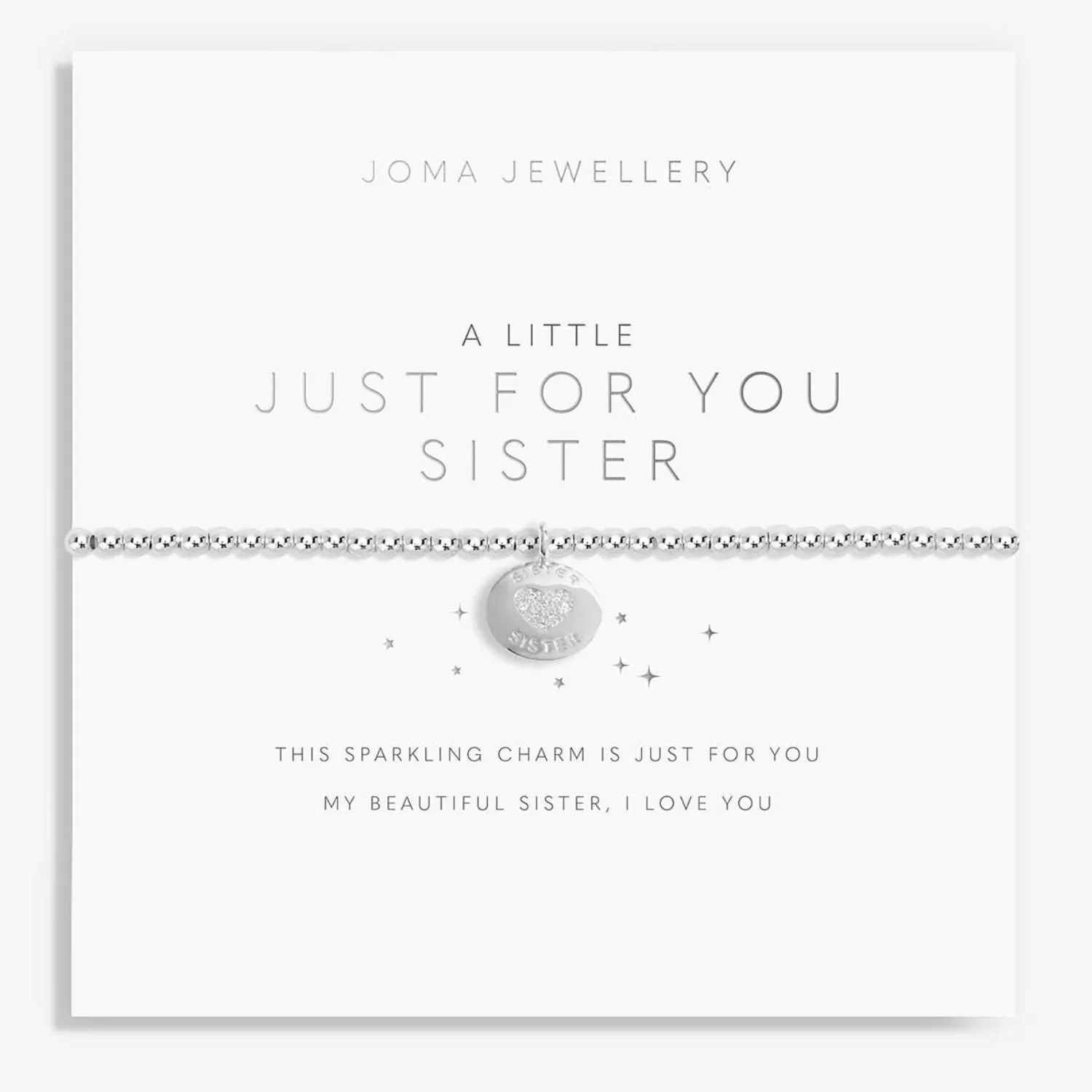 Joma Jewellery Silver A Little 'Just For You Sister' Bracelet