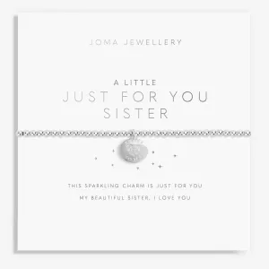 Joma Jewellery Silver A Little 'Just For You Sister' Bracelet