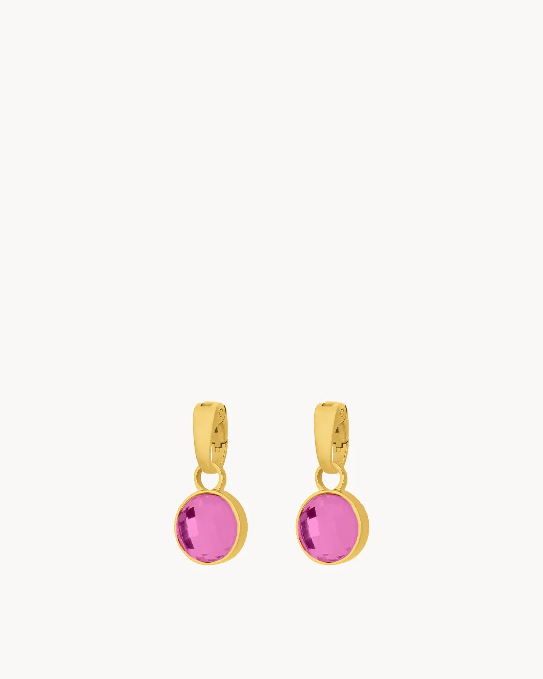 July Birthstone Joy Dainty Signature Earring Pendants, Gold