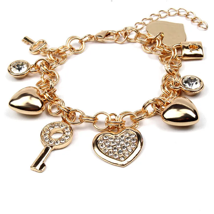 Key lock O-shaped bohemian bracelet