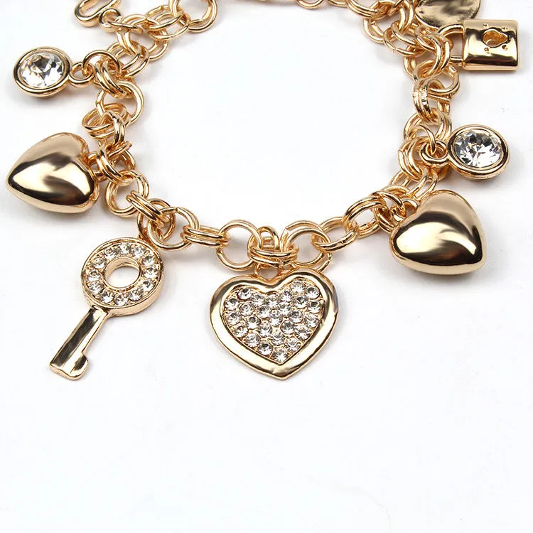 Key lock O-shaped bohemian bracelet