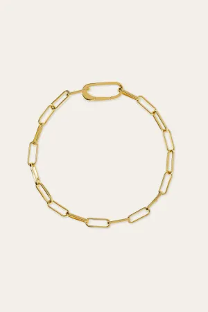 Large link anklet/bracelet gold plated