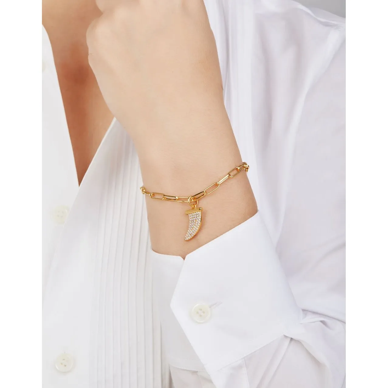 Large link anklet/bracelet gold plated