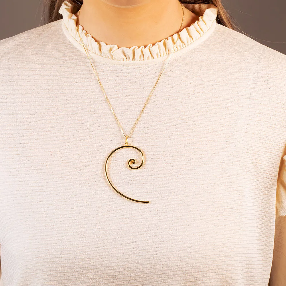 Large Spiral Pendant in Yellow Gold Vermeil