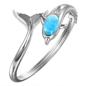 Larimar Nai'a Dolphin Bangle Bracelet by Alamea