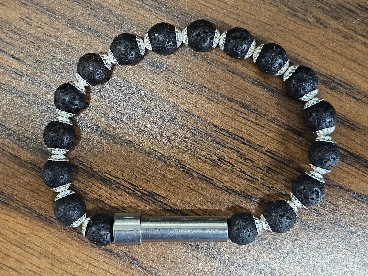 Lava Stone Healing Bracelet for Hair Fur or Ash