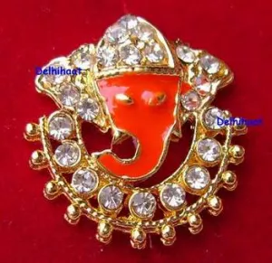 Lord Ganesha CZ Diamond Gold plated Pendent