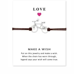 LOVE Card Bracelet LOVE Bicycle Pendant Colorful Wax Rope Wish Bracelet Wrist Ring