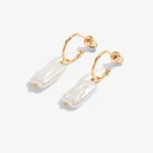 Lumi Pearl Pearl Hoop Gold Earrings 6214