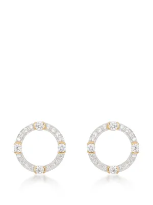 Luna gold circle stud earrings