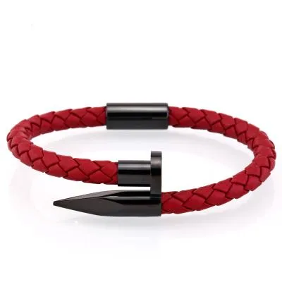 Luxury Braided Leather Nail Bracelet