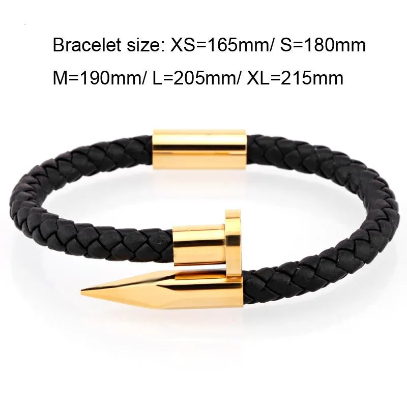 Luxury Braided Leather Nail Bracelet