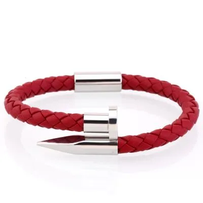 Luxury Braided Leather Nail Bracelet