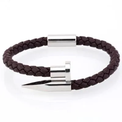 Luxury Braided Leather Nail Bracelet