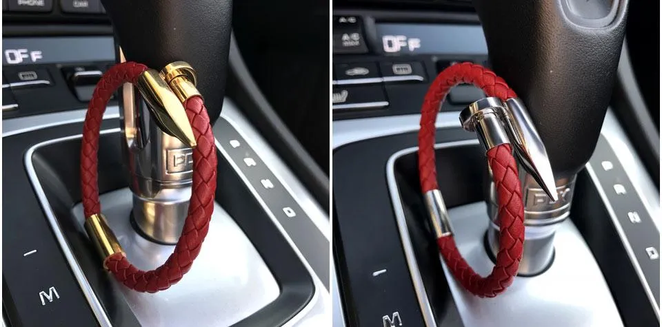 Luxury Braided Leather Nail Bracelet