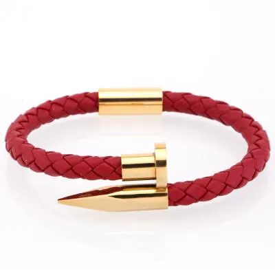 Luxury Braided Leather Nail Bracelet