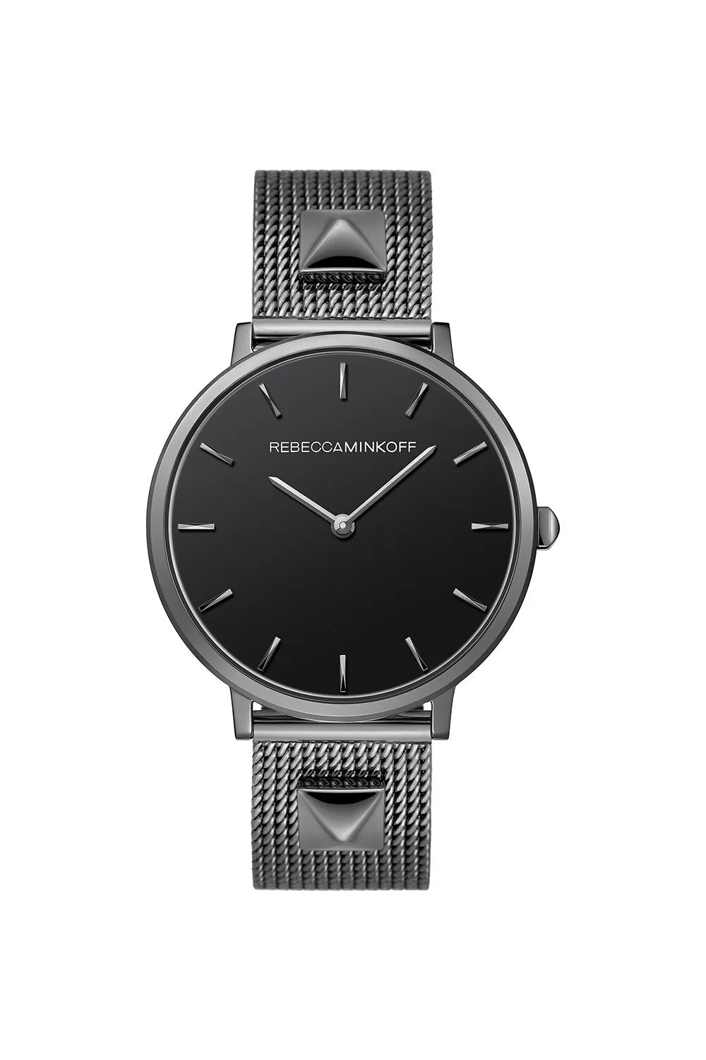 Major Grey Tone Stud Mesh Bracelet Watch, 35MM