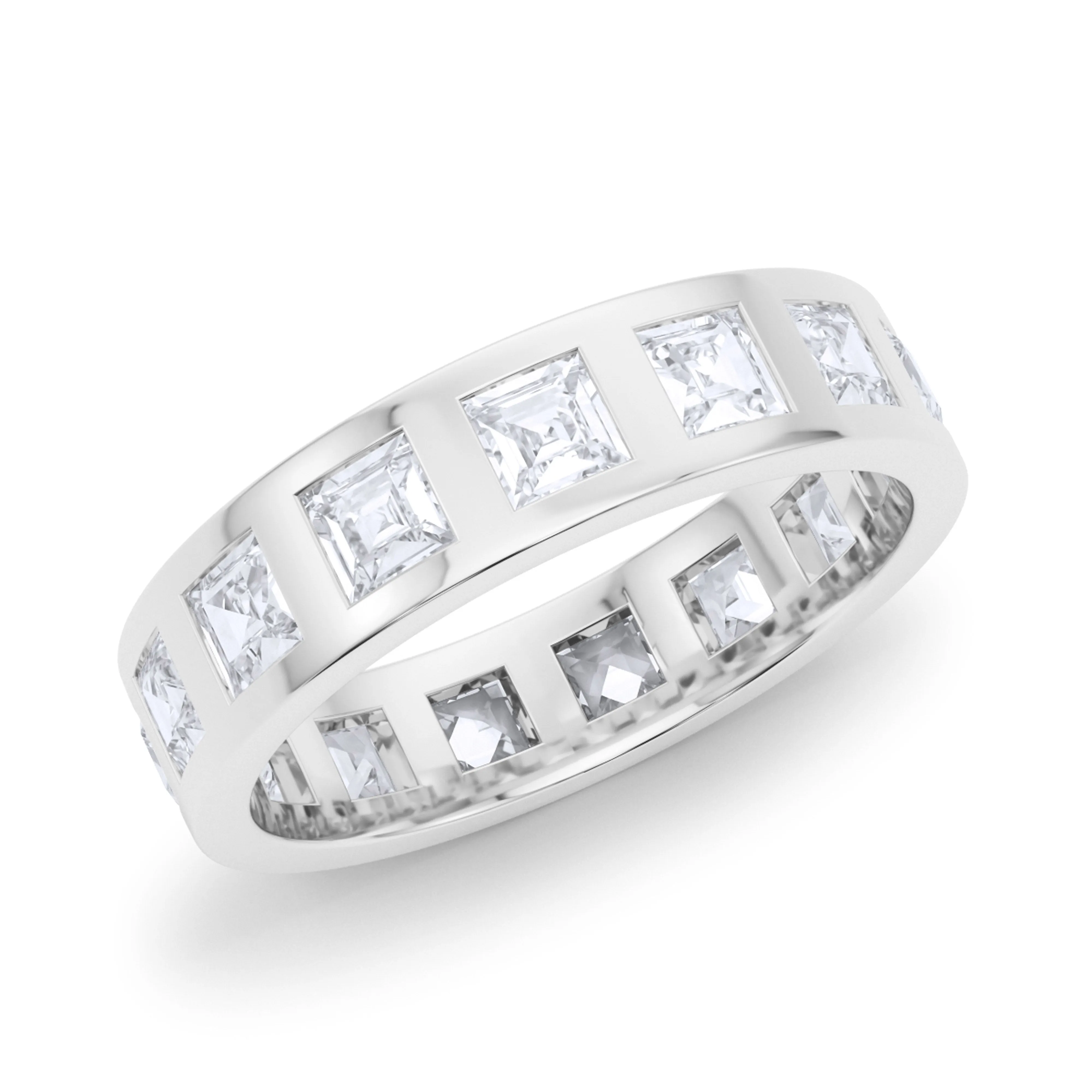 Men's Asscher Cut Diamonds In The Band Ring