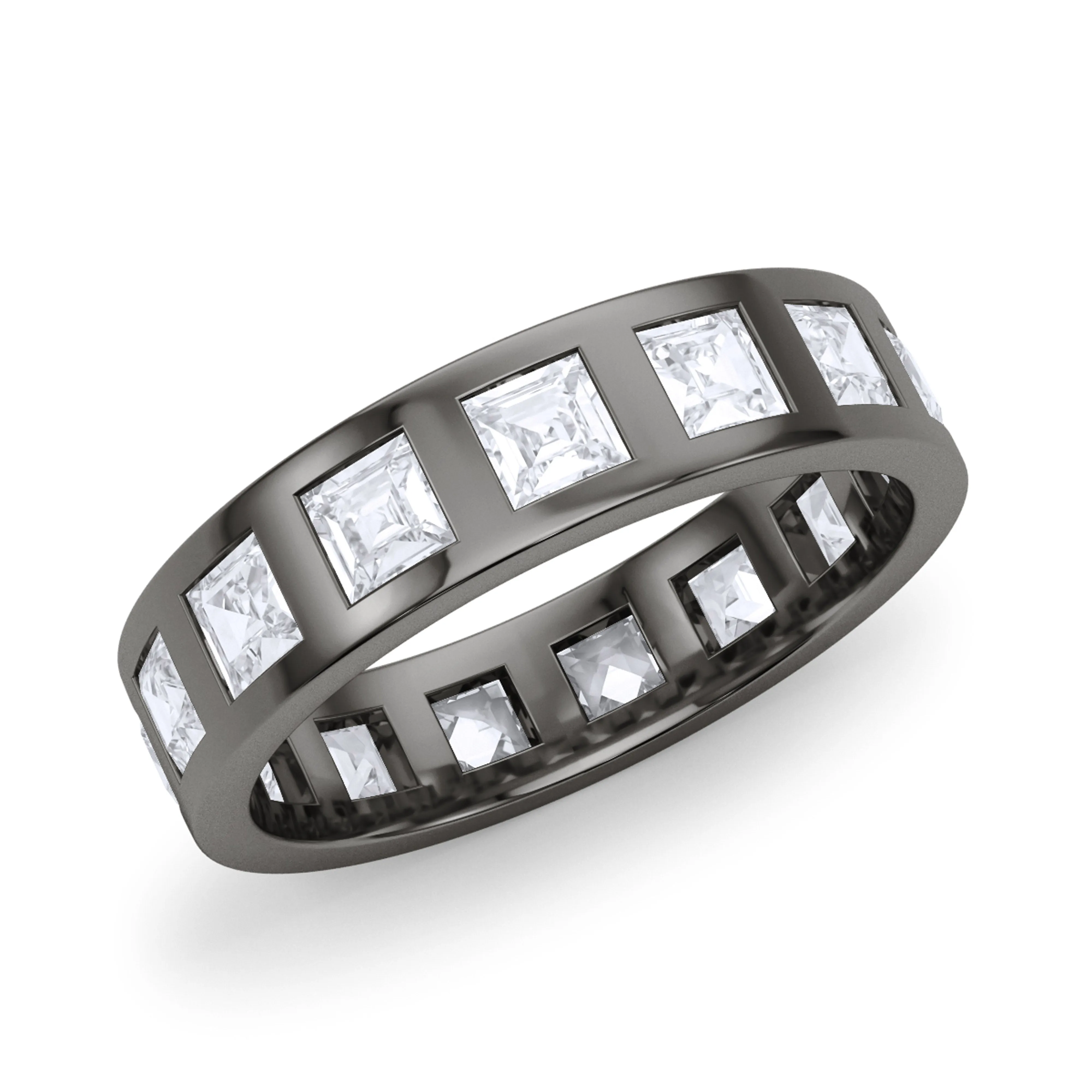 Men's Asscher Cut Diamonds In The Band Ring