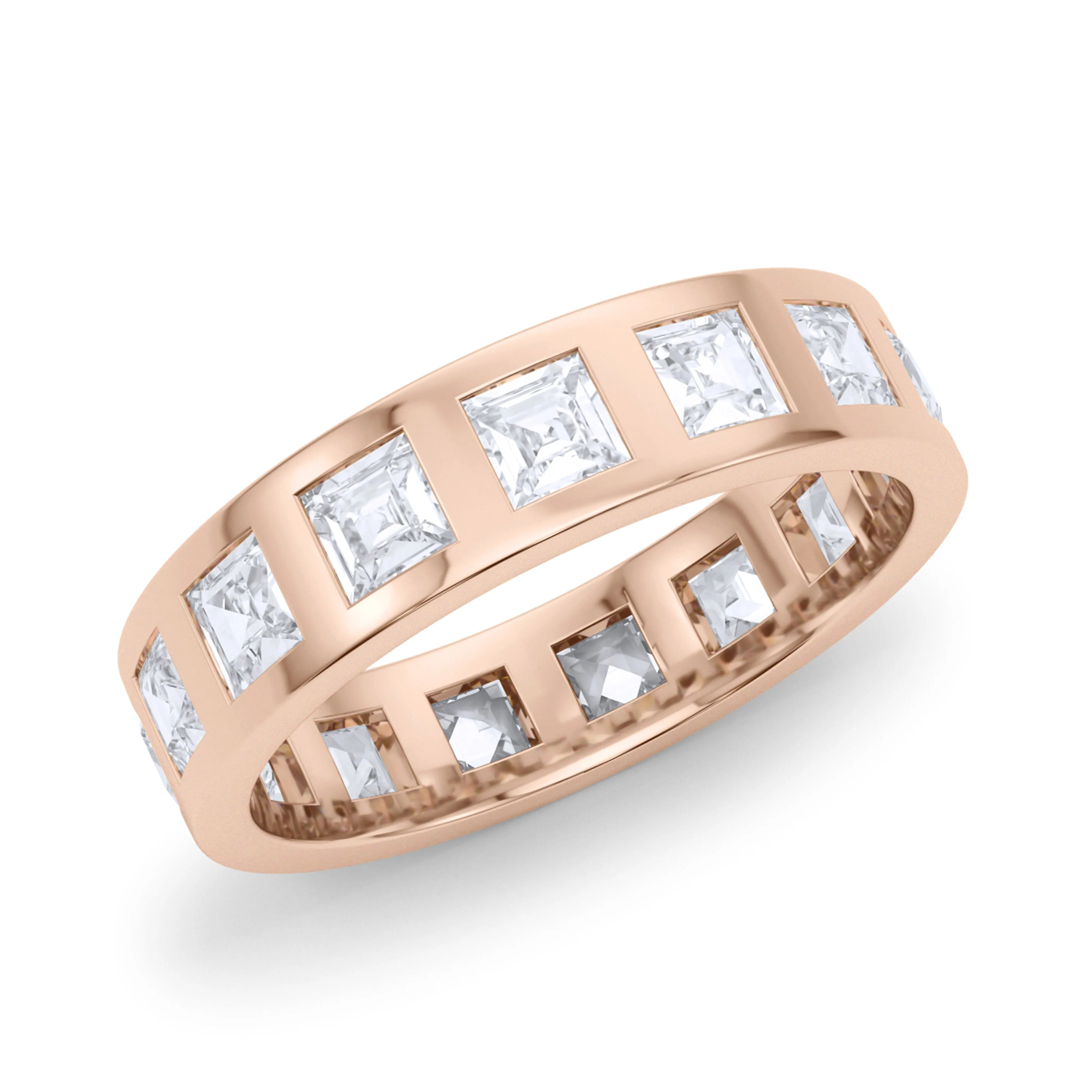 Men's Asscher Cut Diamonds In The Band Ring