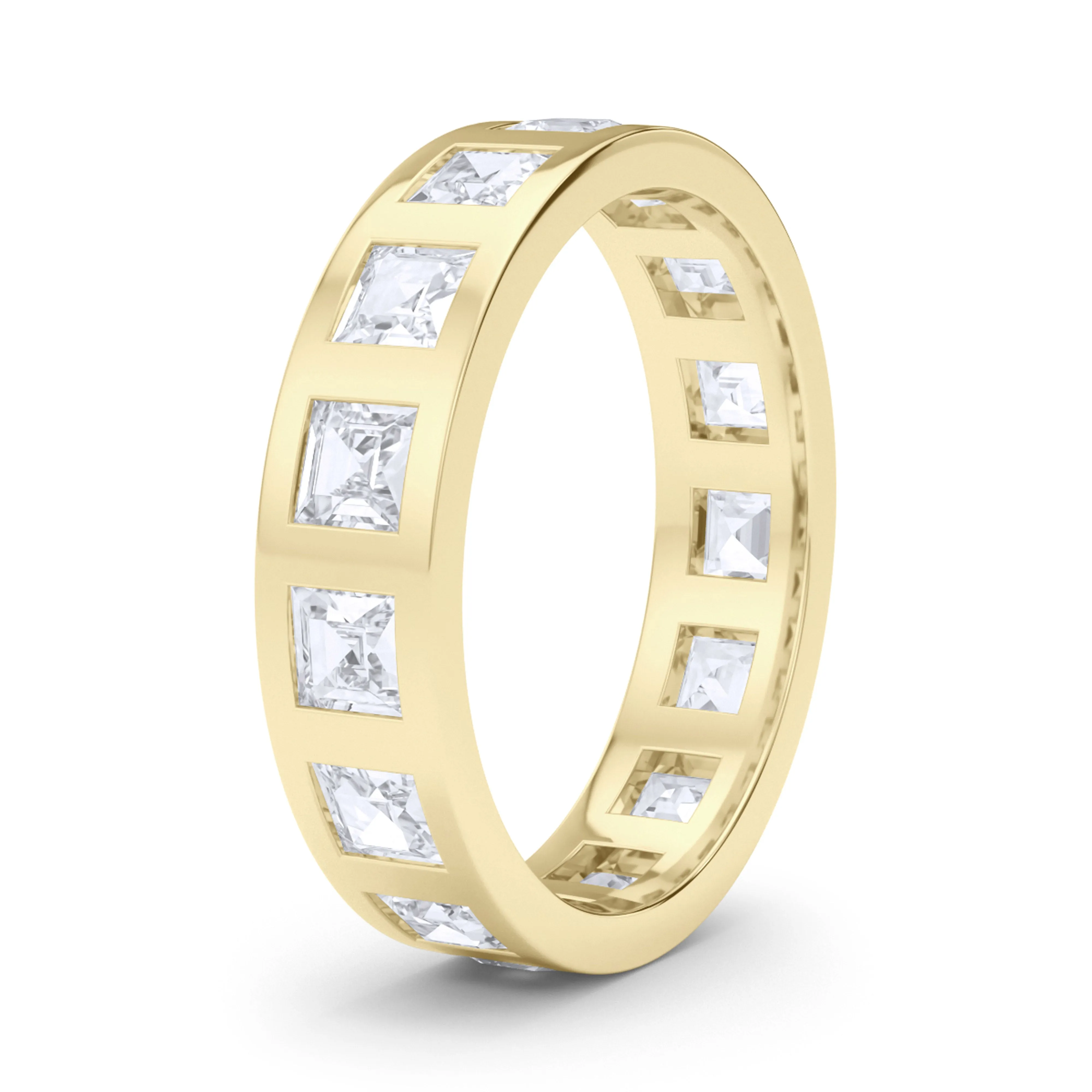 Men's Asscher Cut Diamonds In The Band Ring