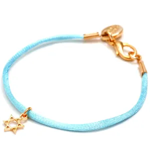 Mini Star of David Charm Satin Cord Bracelet