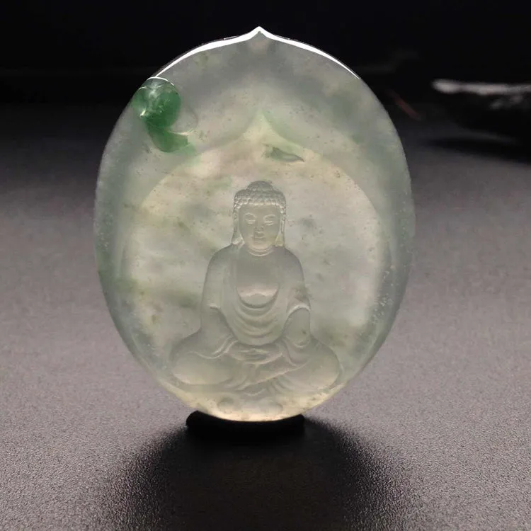 Natural Jade Pendant Jadeite Buddha Pendant PT237