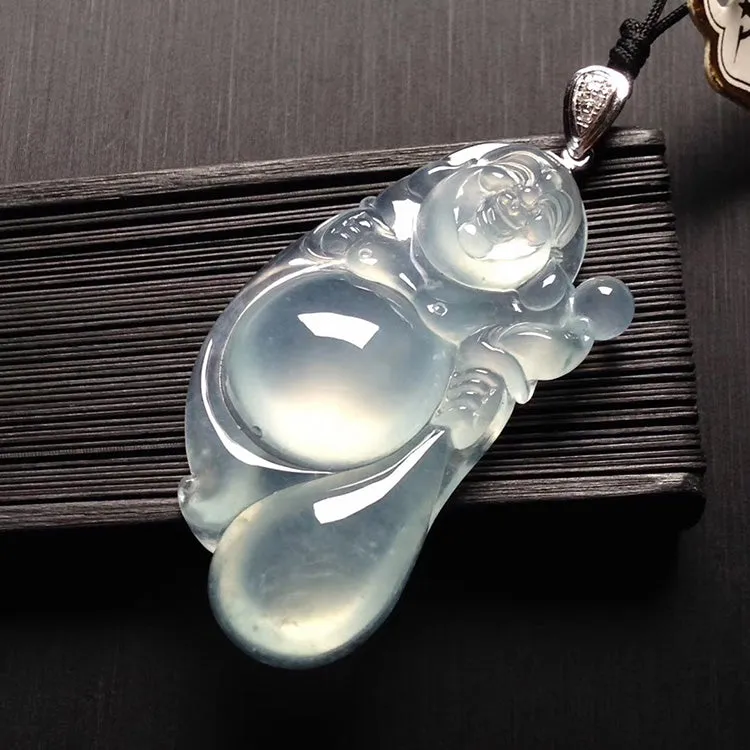 Natural Jade Pendant Jadeite Buddha Pendant PT350