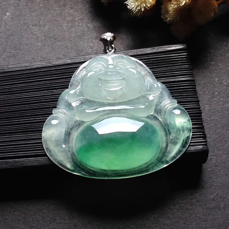 Natural Jade Pendant Jadeite Buddha Pendant PT363