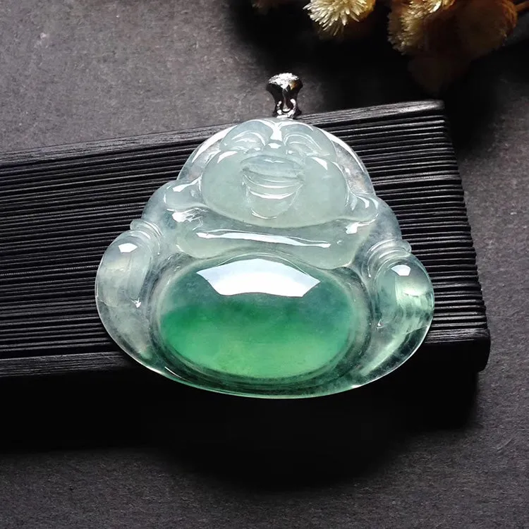 Natural Jade Pendant Jadeite Buddha Pendant PT363