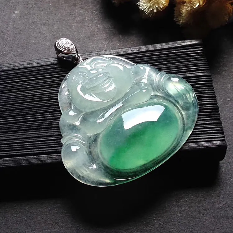 Natural Jade Pendant Jadeite Buddha Pendant PT363